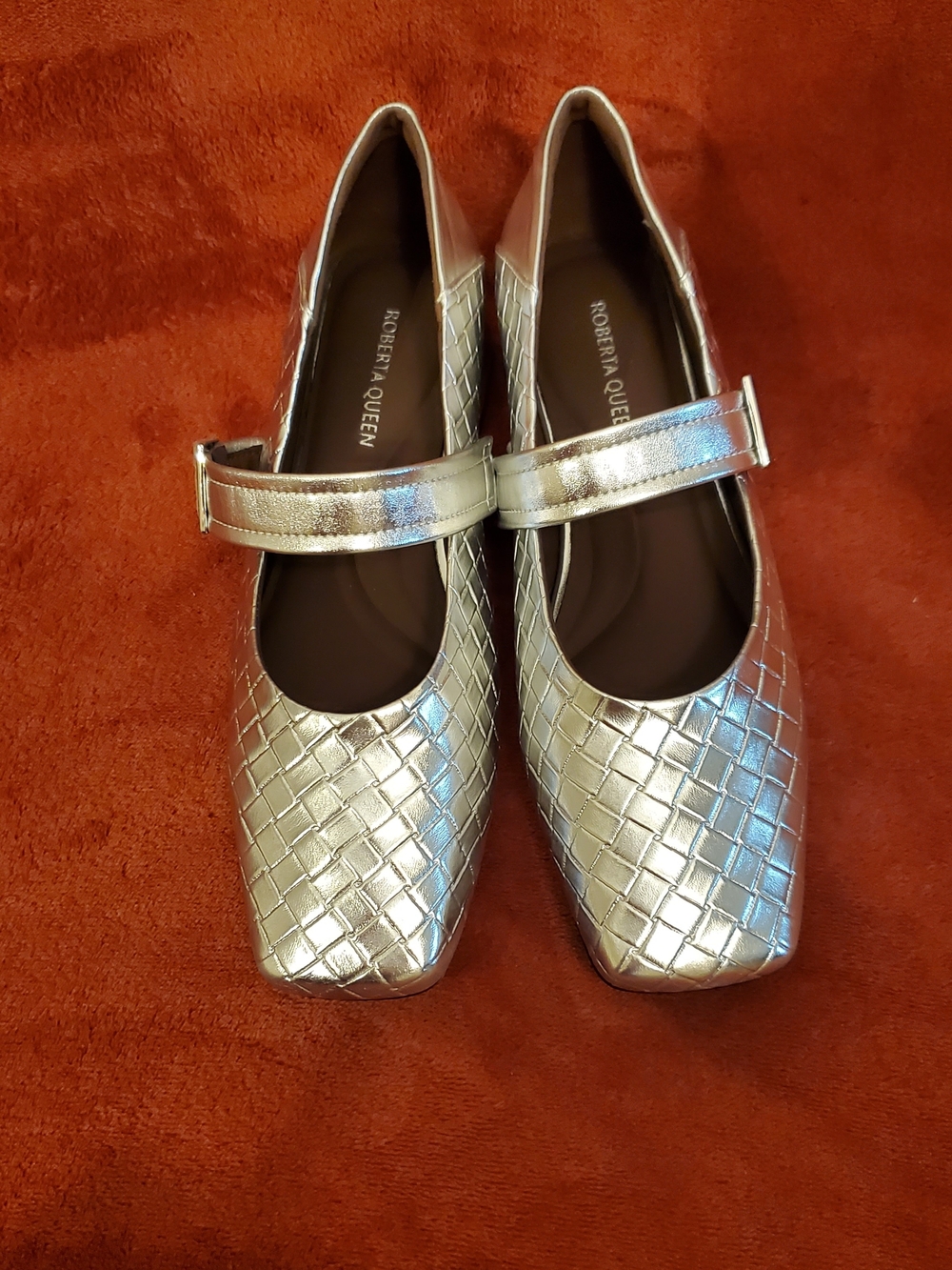 Metallic Silver Mary Jane Flats